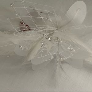 HAIR CLIP FLOWER & FEATHER WITH RHINESTONE, NEW BRIDAL